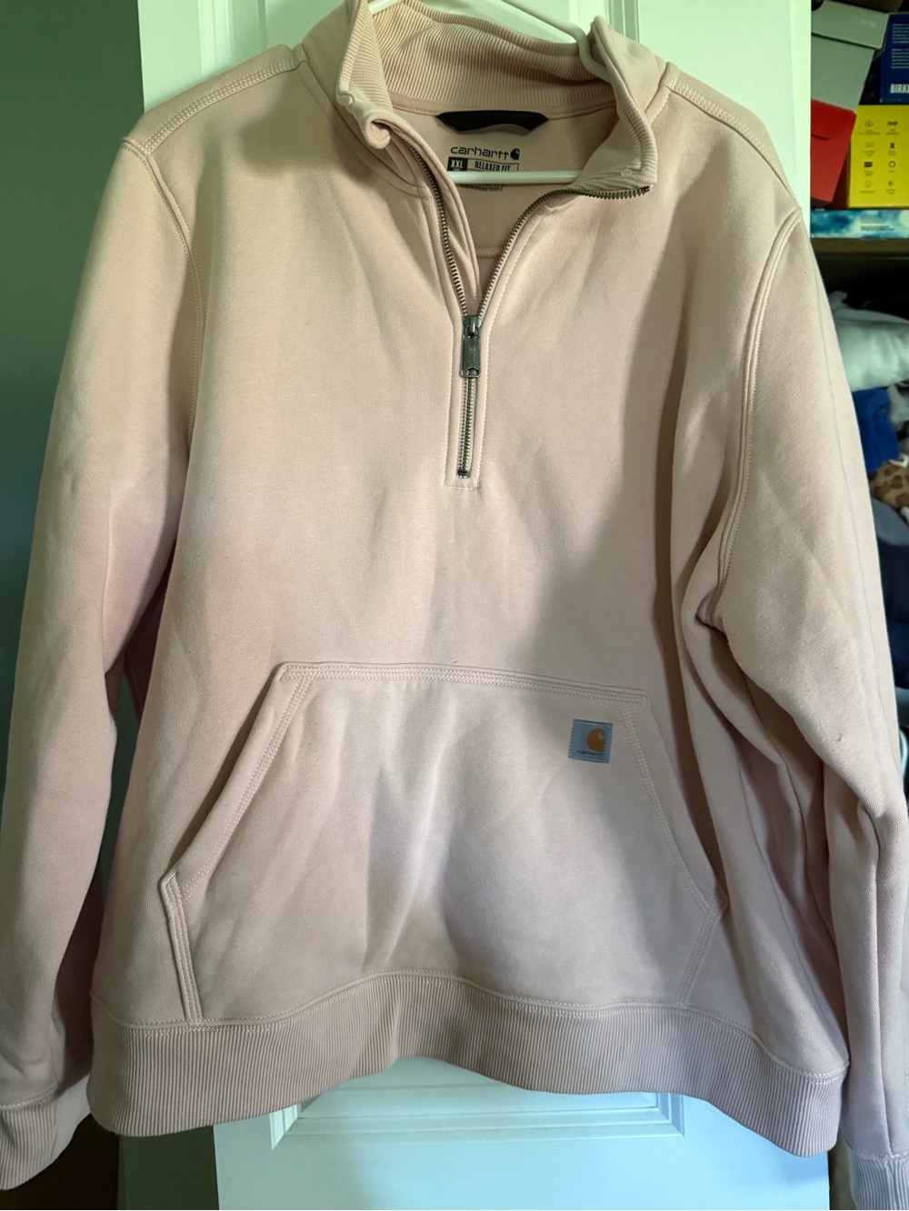 Carhartt Men’s Light Pink Zip-Up Sweatshirt